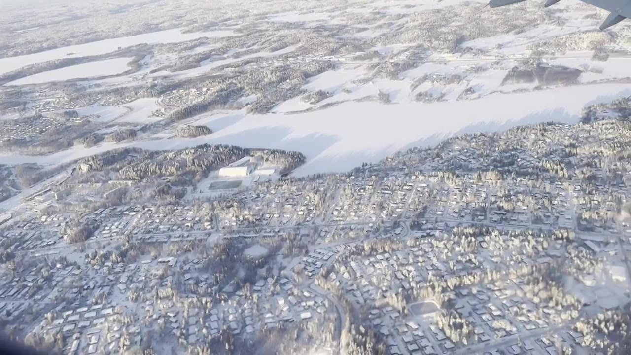 雪覆盖的城市全景视频下载