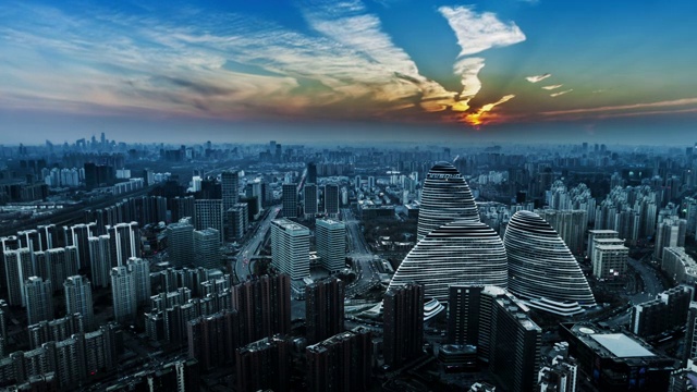 北京望京地区景观视频素材