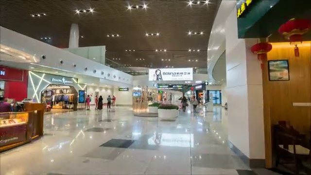 推镜头 滑轨镜头 厦门高崎机场候机厅延时摄影视频素材