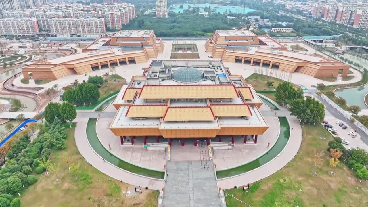 安阳市中国文字博物馆航拍视频下载
