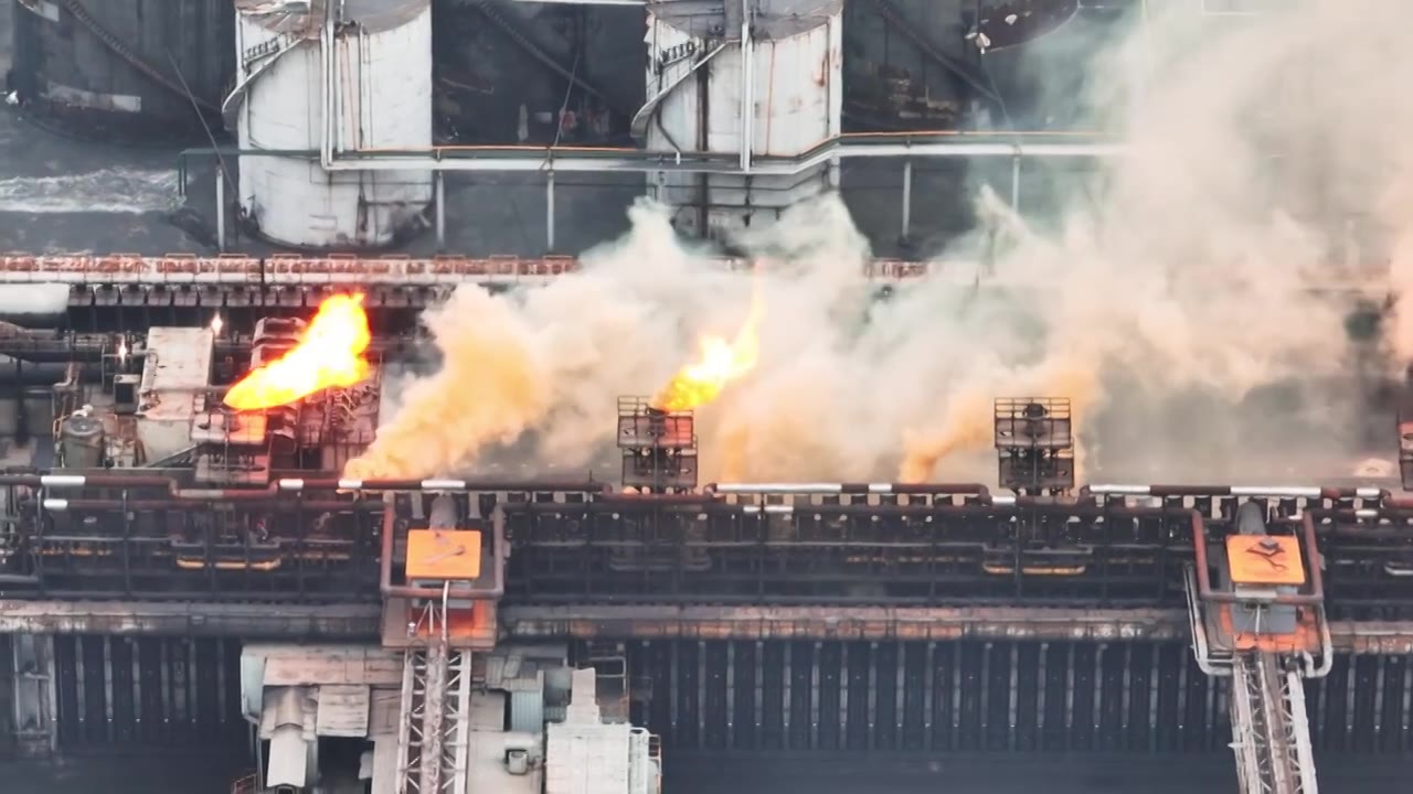 航拍钢铁工厂（合集）视频下载
