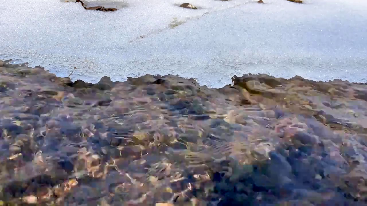 河流冰雪融化春天来了视频下载
