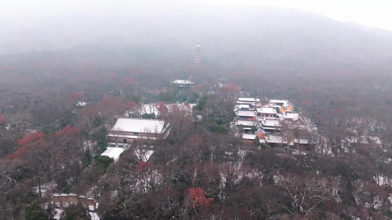 雪后的南京灵谷寺视频下载