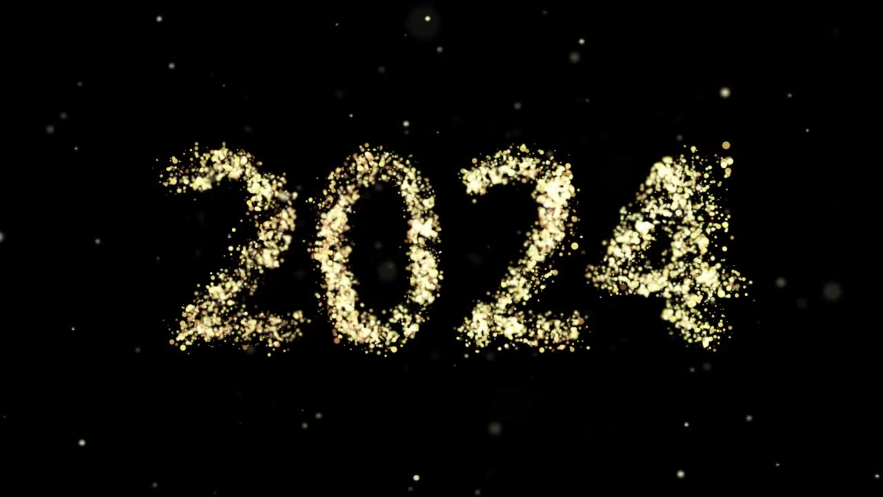 2024年金色粒子特效新年视频下载