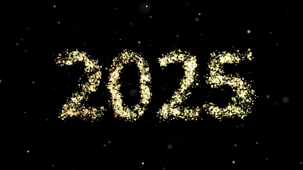 2025年金色粒子特效新年视频下载