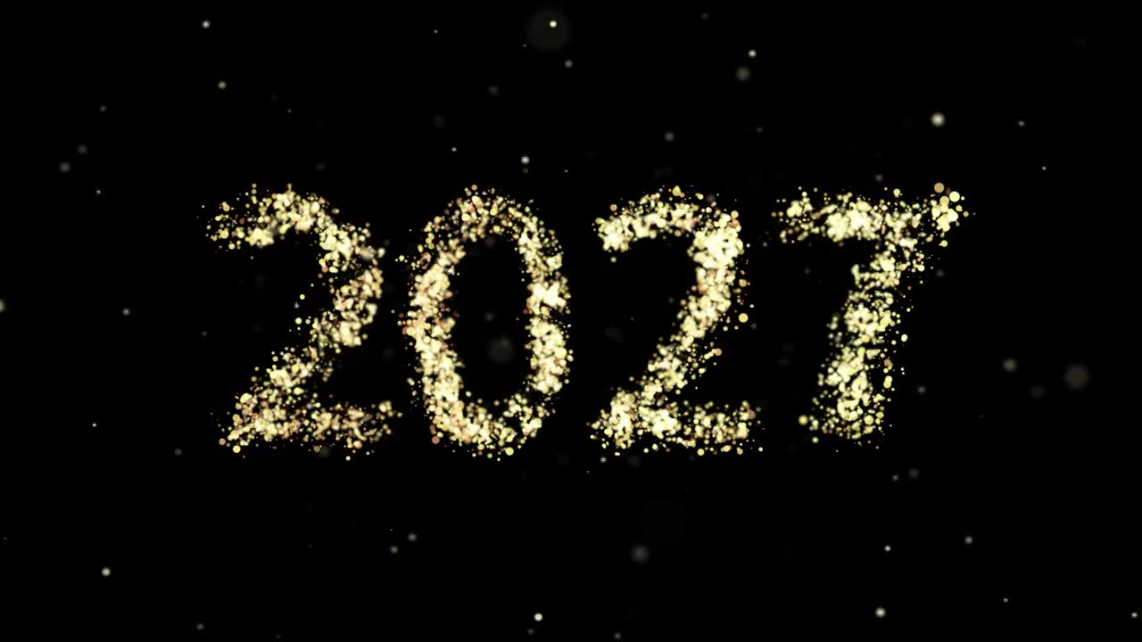 2027年金色粒子特效新年视频下载