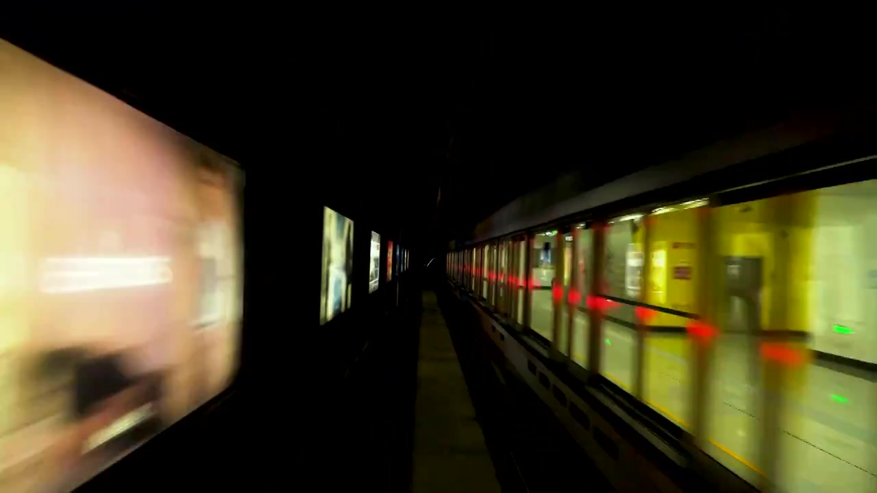 地铁列车从现代化地铁站驶出视频下载