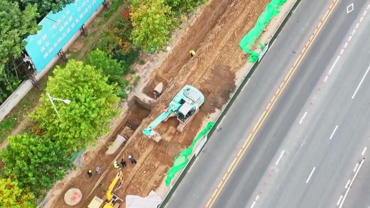 马路管道开挖视频下载