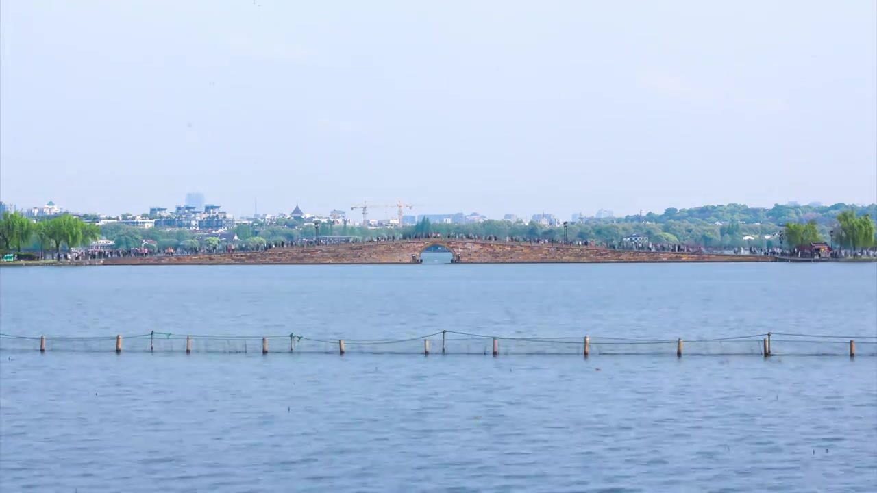 杭州西湖断桥风光视频下载