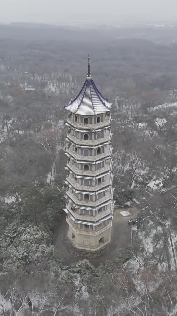 南京灵谷寺雪景视频下载