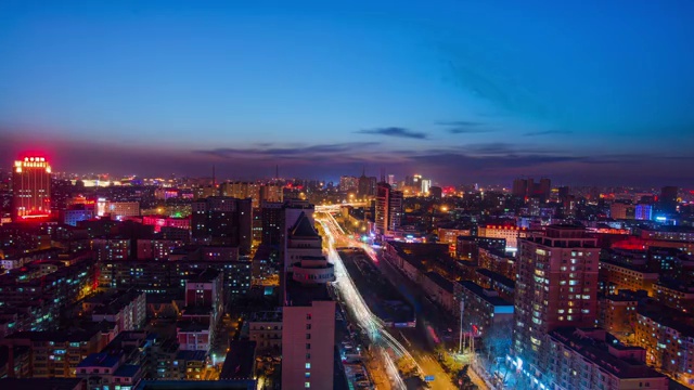 长春城市夜景天际线视频素材