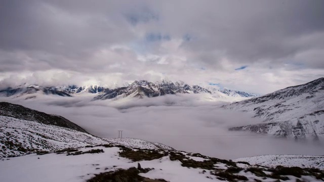 雪山云海延时摄影视频素材