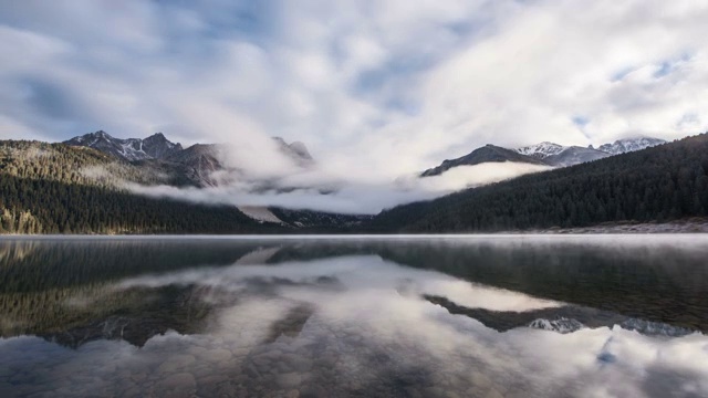 高原雪山湖泊延时摄影视频素材