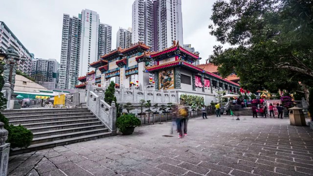 中国香港黄大仙庙视频下载