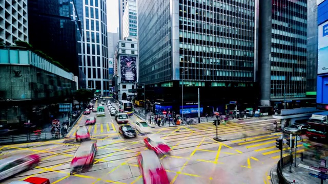 中国香港中环交通枢纽视频下载