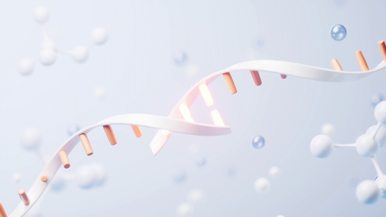 生物科技概念DNA基因3D渲染视频下载