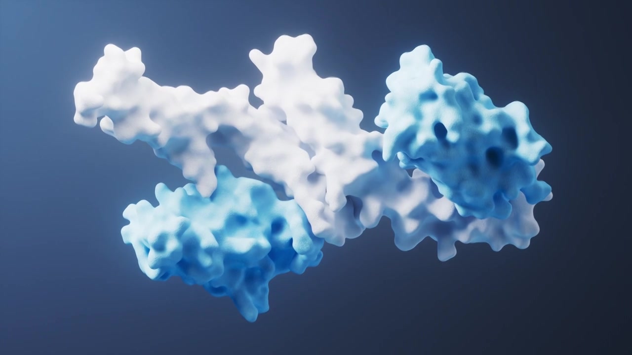 生物科技蛋白质分子结构3D渲染视频素材