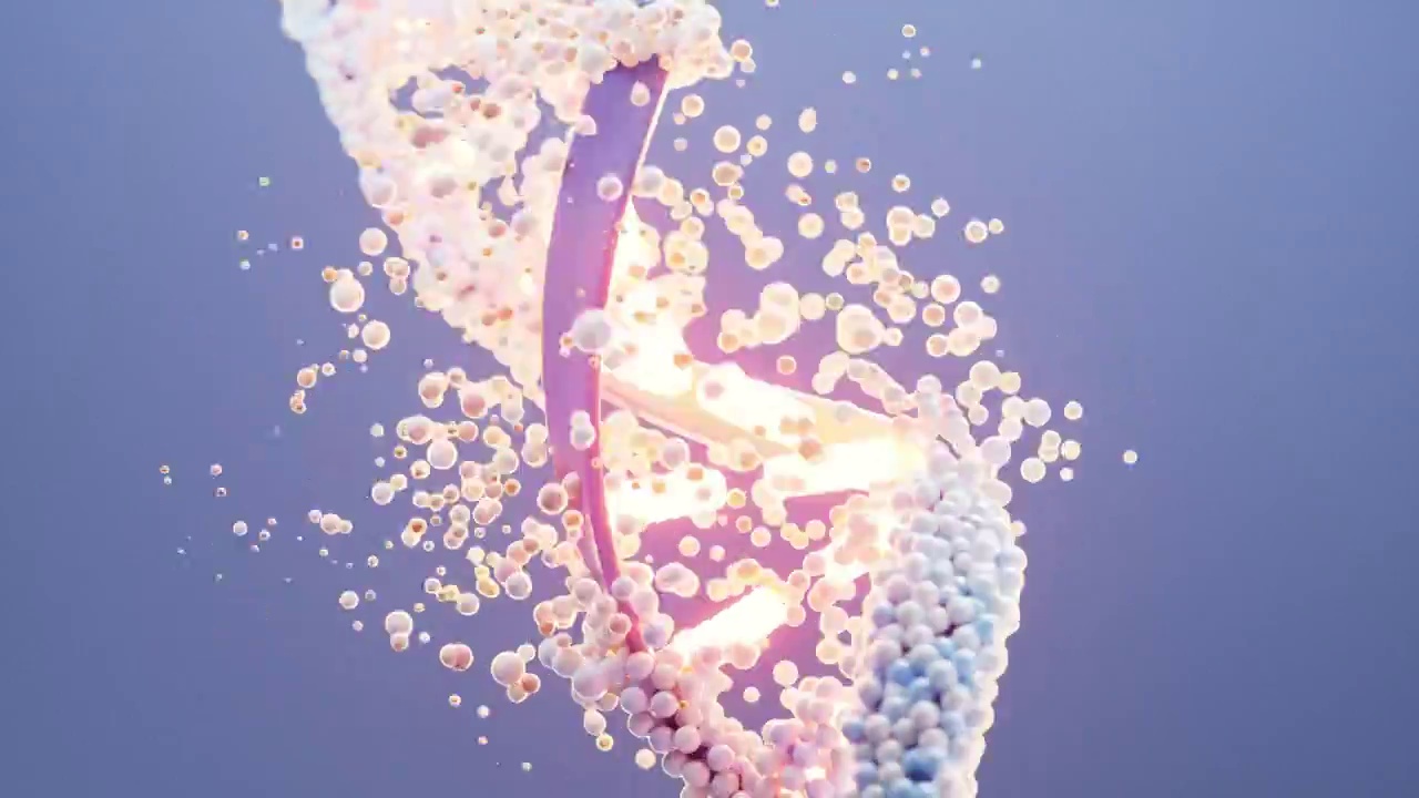 生物科技概念DNA基因循环动画3D渲染视频下载
