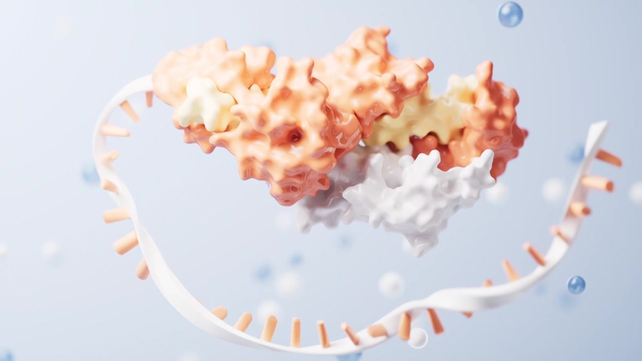 生物科技概念RNA基因3D渲染视频下载