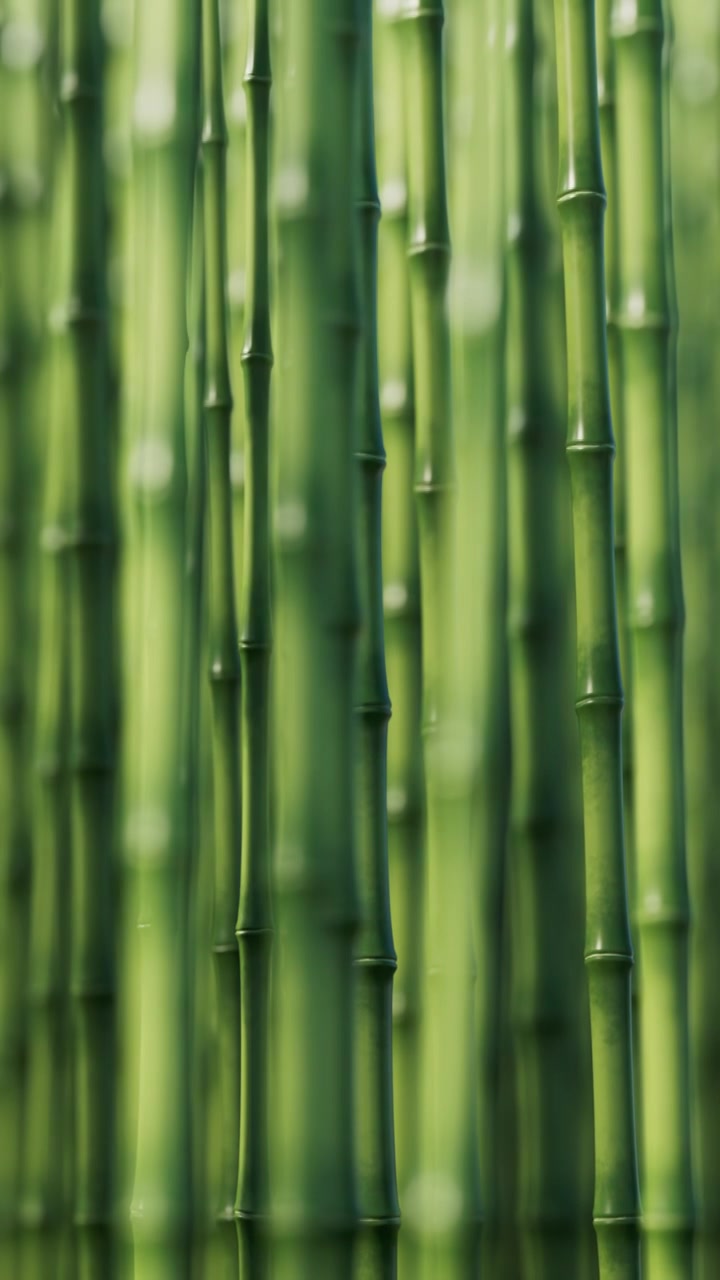 绿色竹子和竹林天然绿色概念3D渲染视频下载