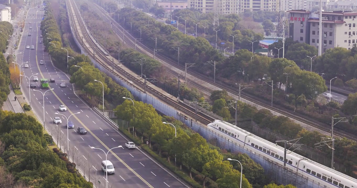 江苏省无锡市火车站京沪铁路高铁运输画面视频素材