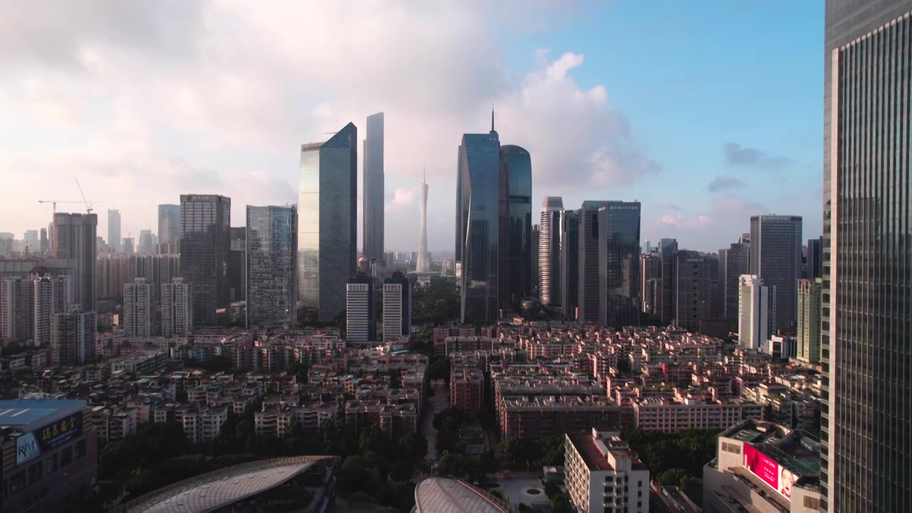 航拍广州城市中轴线视频素材