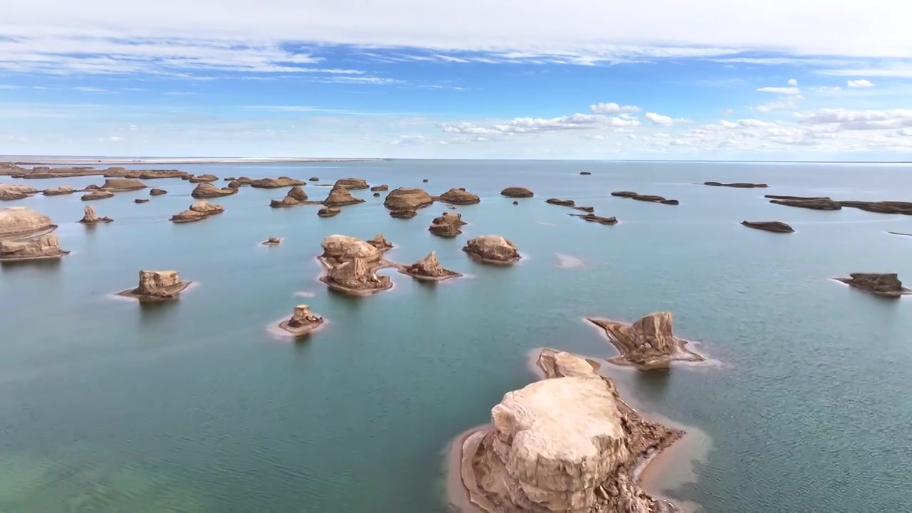 水上雅丹地貌 地质 自然风光视频下载
