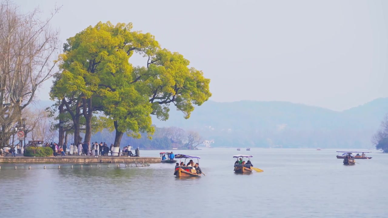 杭州西湖春天自然风景视频下载