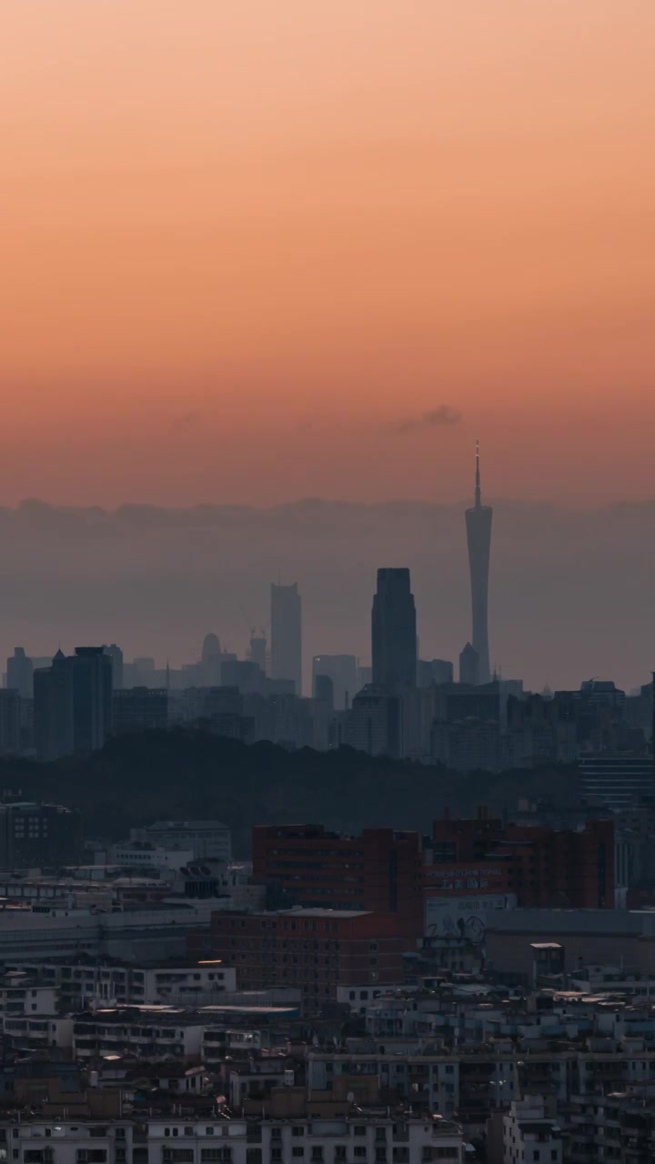 广州地标建筑日出视频素材