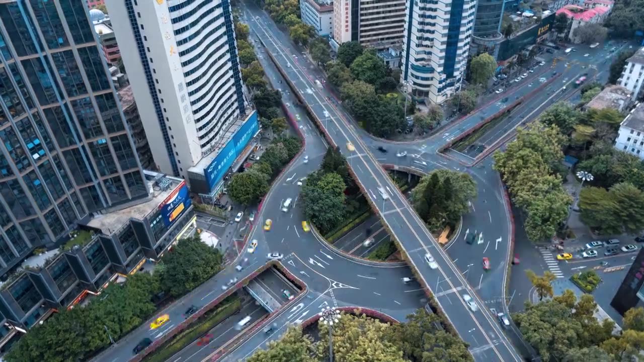 中国广东省广州市境内桥梁区庄立交桥视频素材