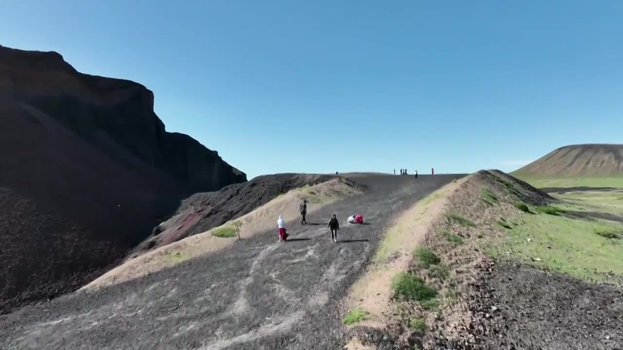 【4k航拍】夏季的内蒙古乌兰哈达火山地质公园视频下载