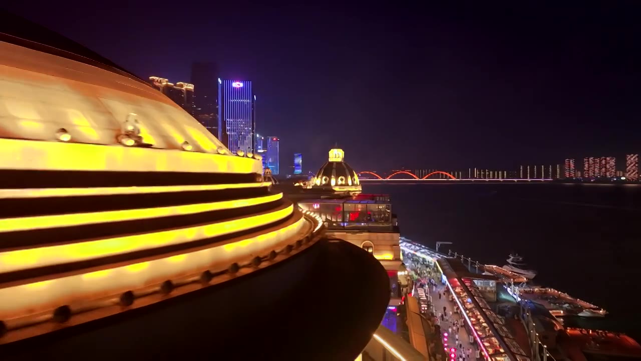长沙城市夜景航拍视频下载
