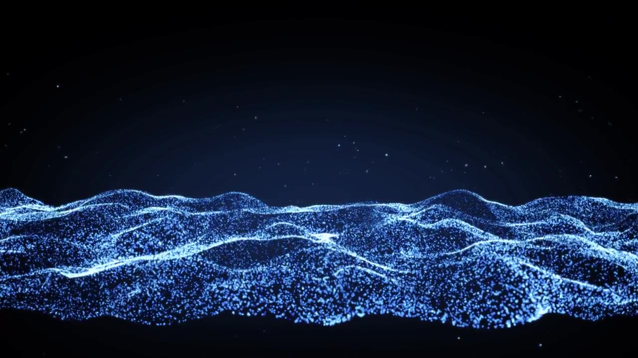 粒子波浪海浪圆点蓝色科技视频素材
