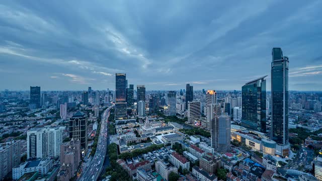 上海延安高架路车流-3视频素材