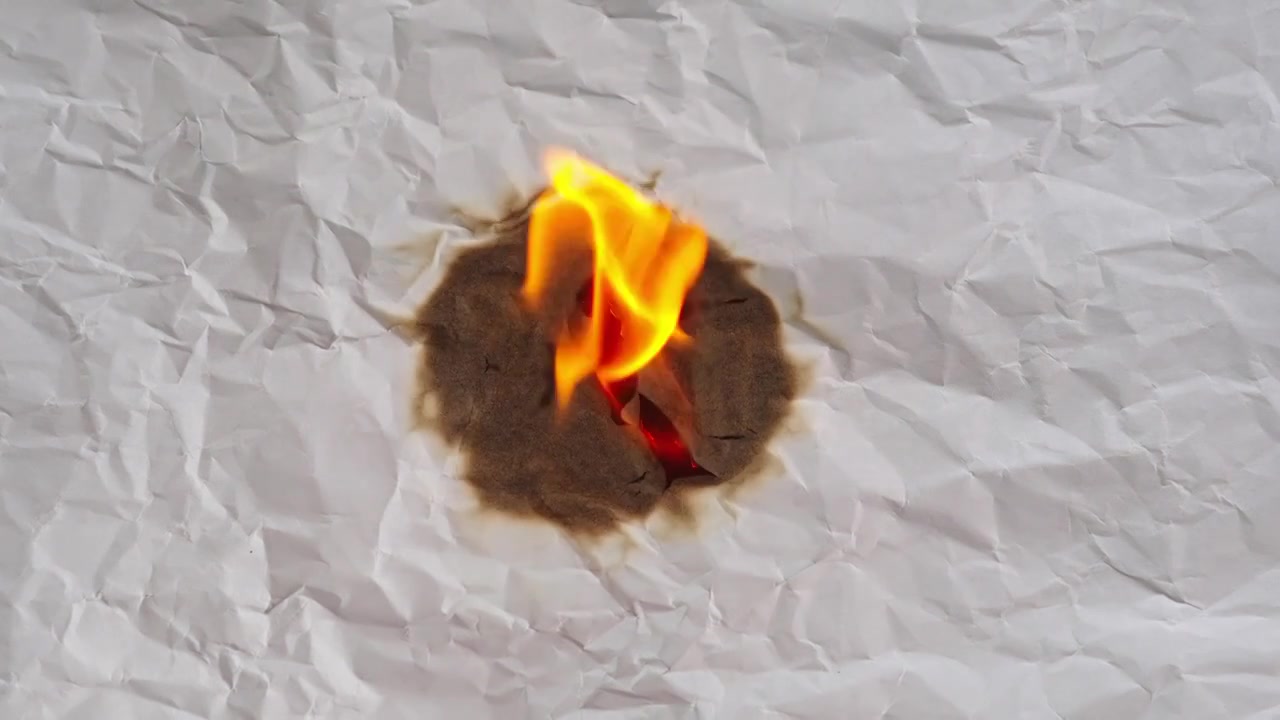 燃烧的白纸火焰蔓延视频下载