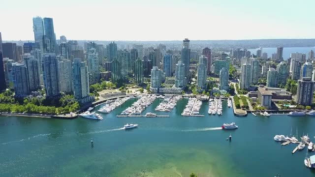 温哥华城市港口航拍图视频素材