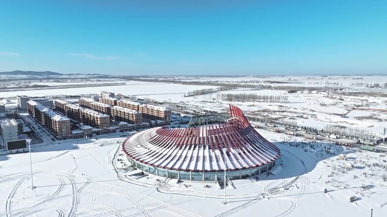 【合集】集贤县中俄国际贸易中心视频素材