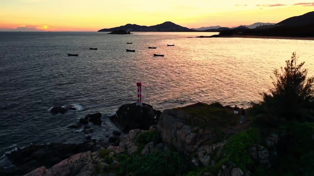 广东阳江海陵岛海浪礁石视频素材