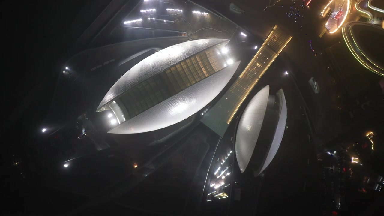 航拍珠海大剧院夜景视频下载