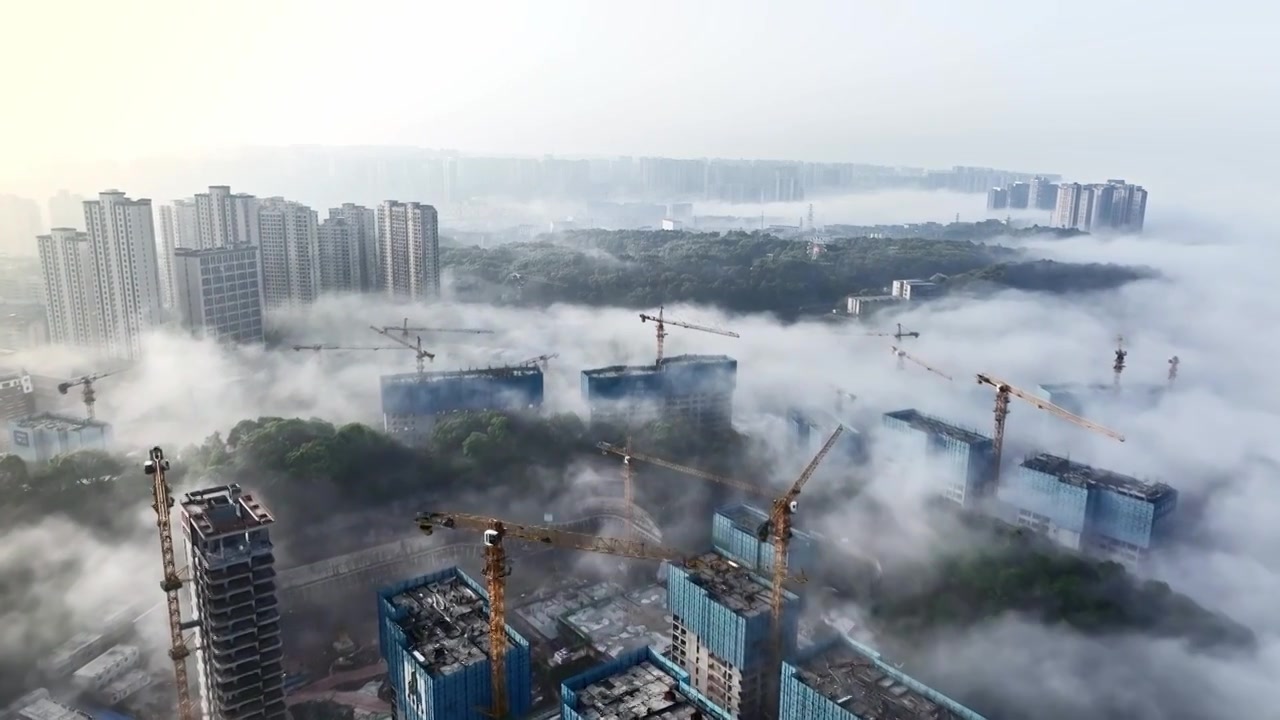 网红长沙湘江上的平流雾奇观视频下载