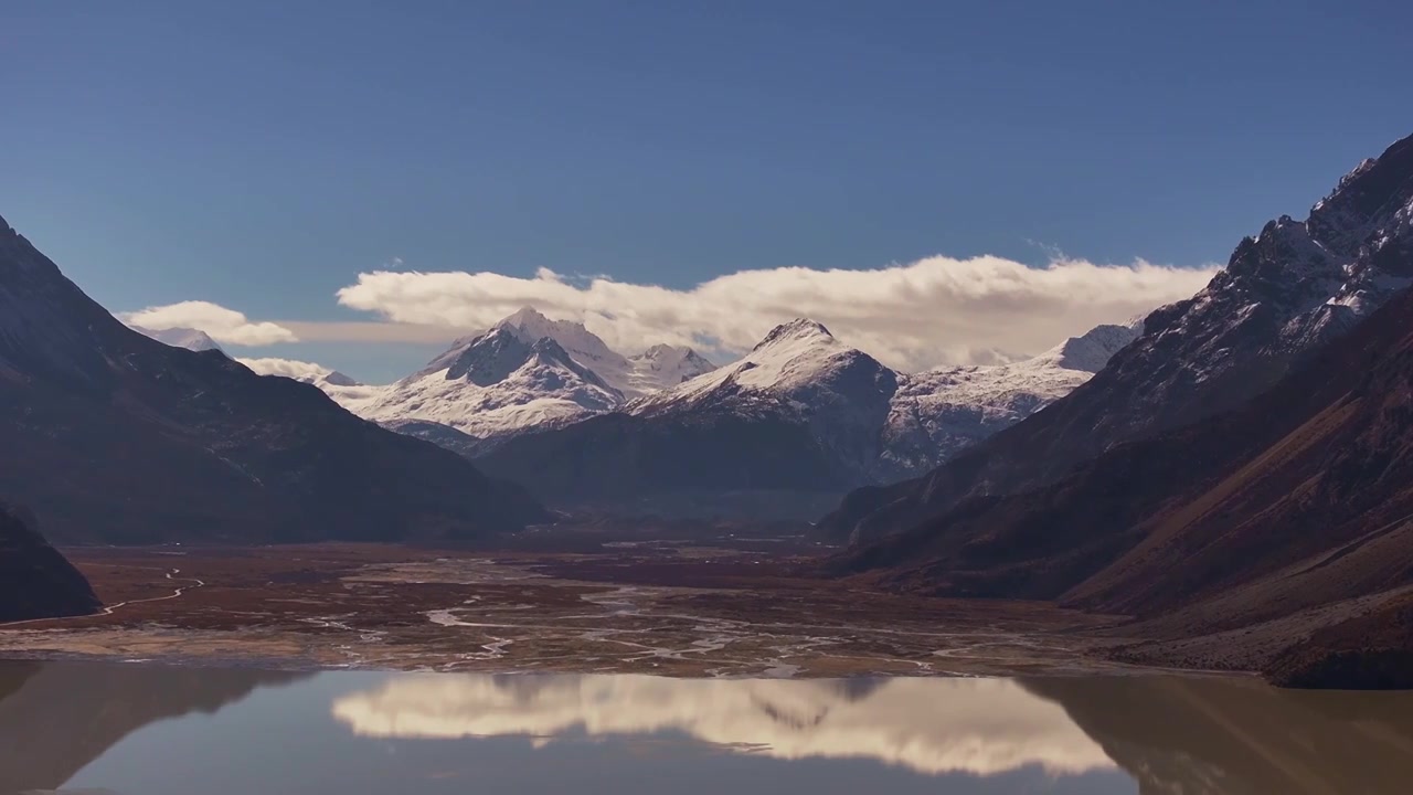 西藏青藏高原雪山高原湖泊无人区航拍视频下载