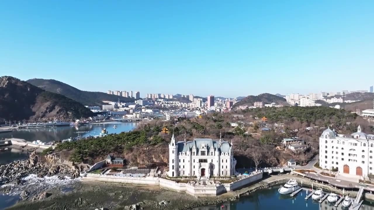【合集】航拍大连老虎滩城堡视频下载