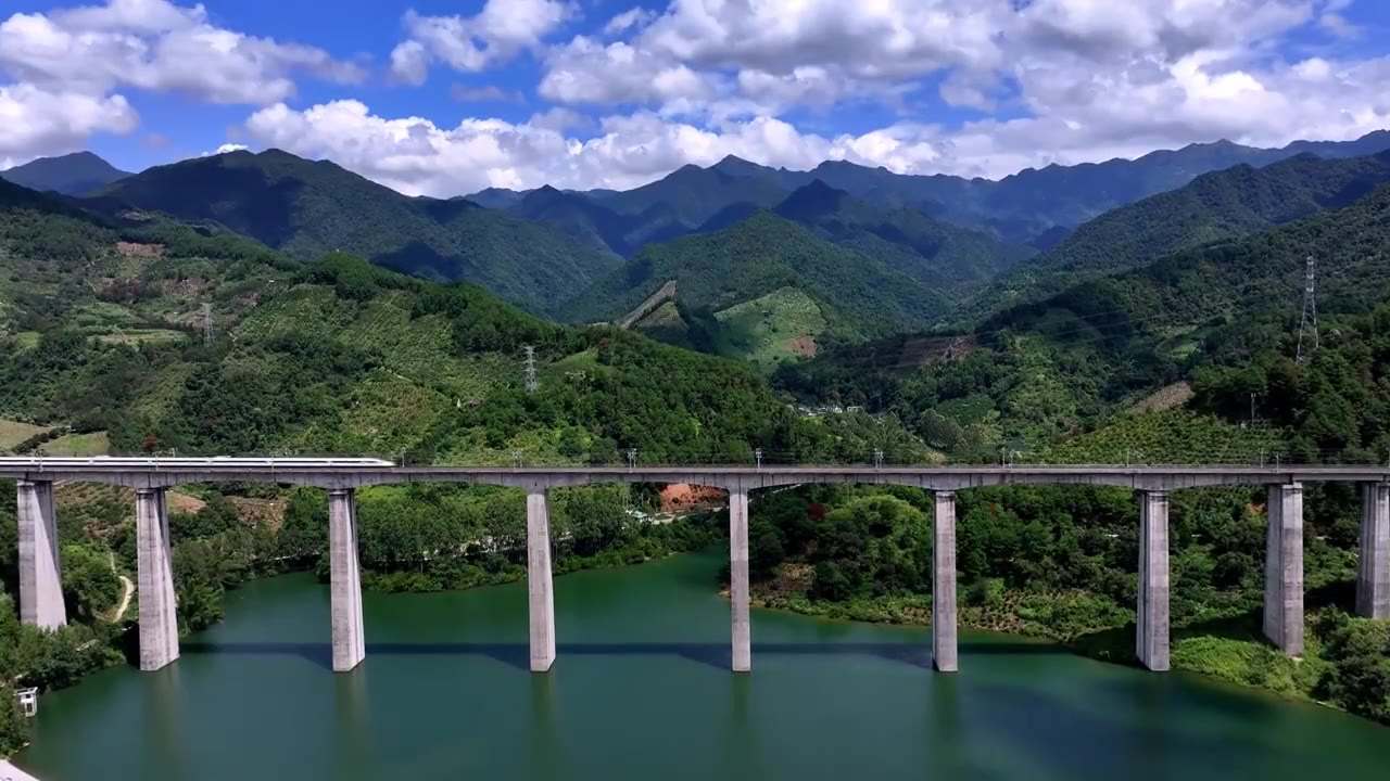 （合集）中国桂林高铁动车和谐号复兴号唯美大气视频素材