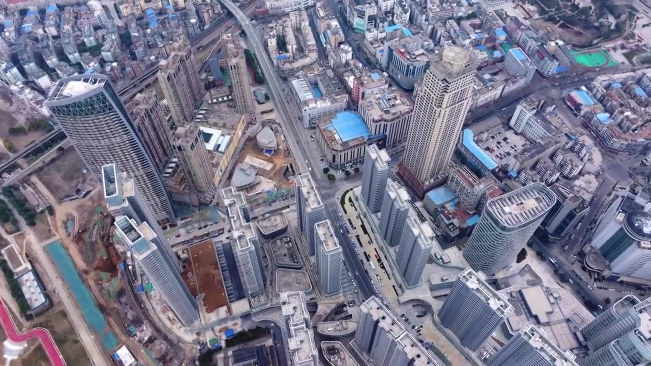 蚌埠市淮河路商圈航拍视频下载