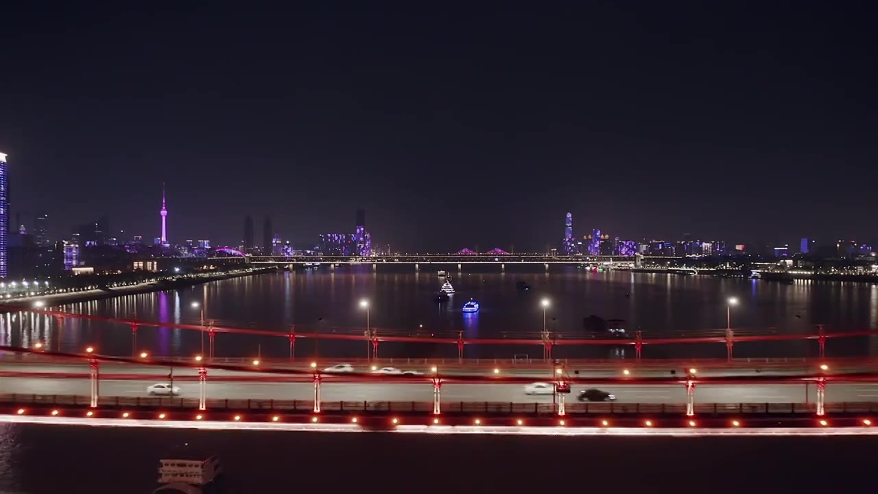 湖北武汉鹦鹉洲大桥视频下载