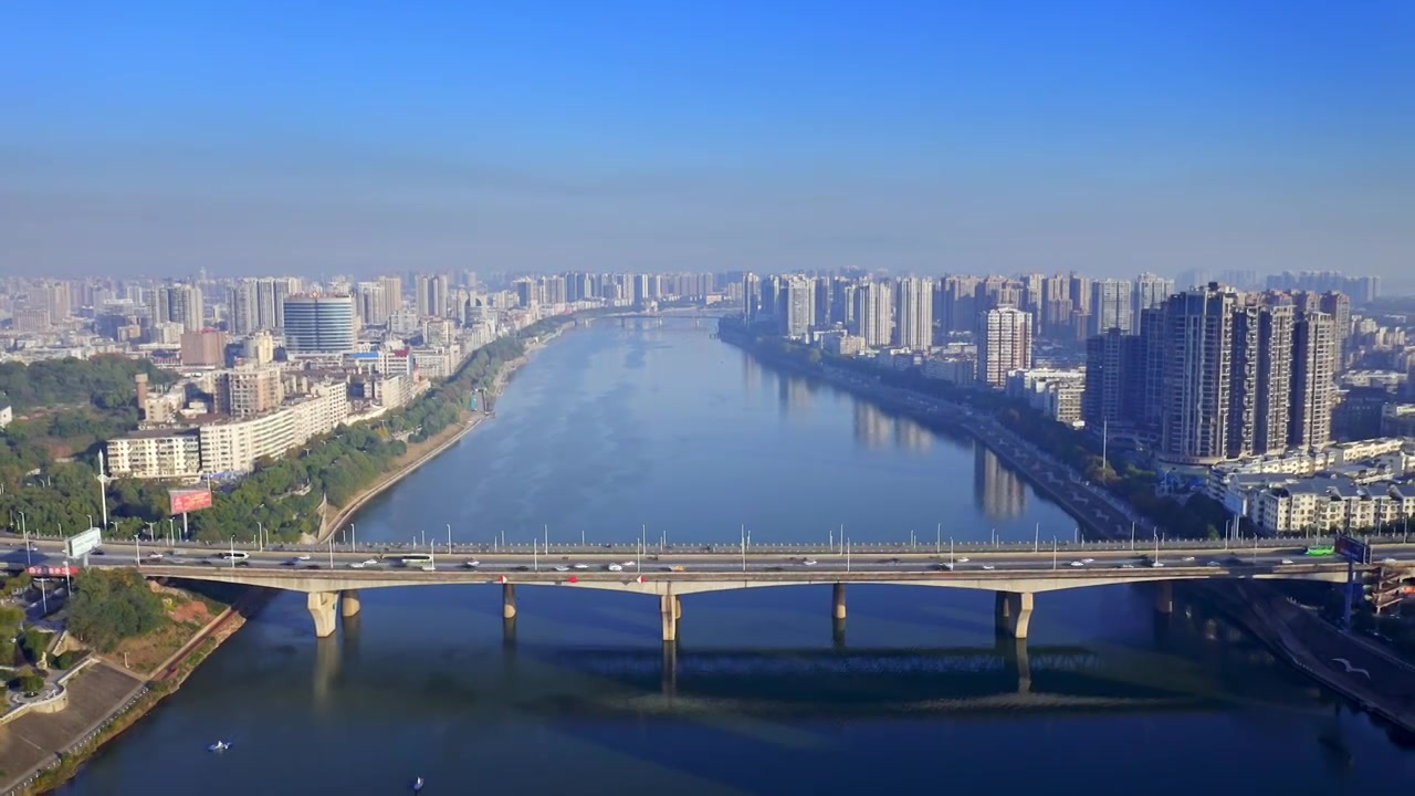 湖南衡阳市城市风光航拍视频视频素材