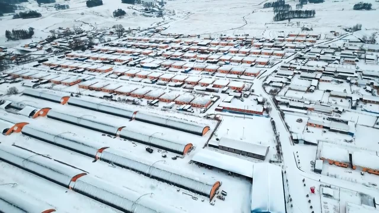 航拍西岗子村冬天视频下载