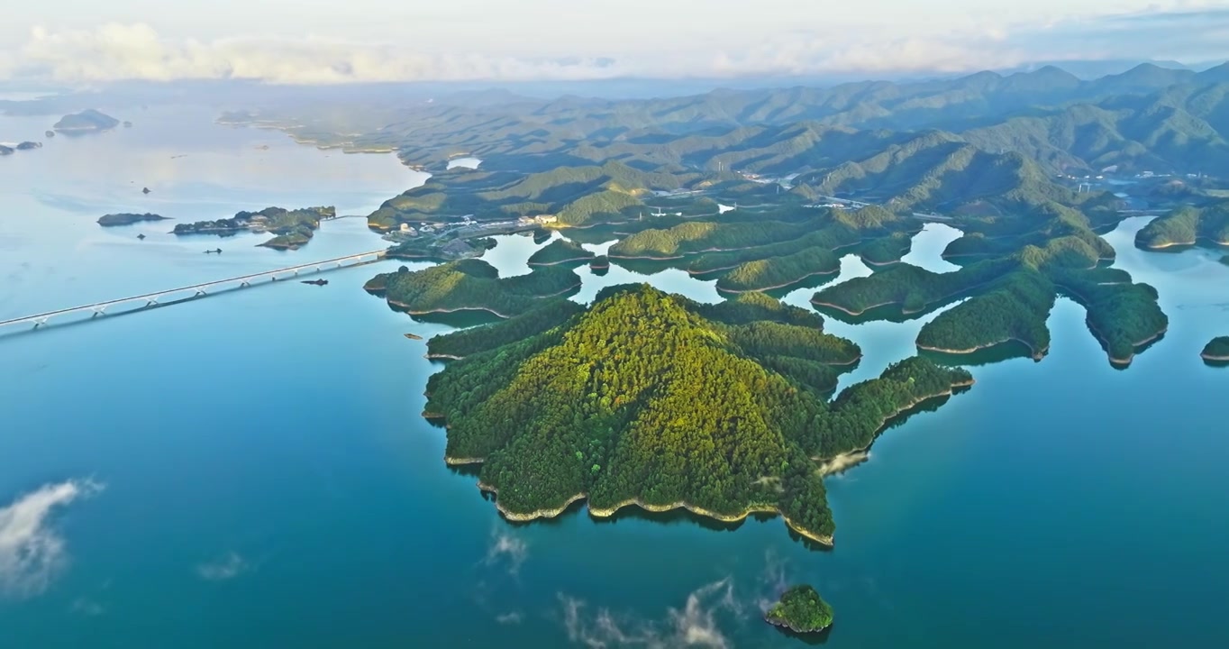 杭州千岛湖自然风光航拍视频素材
