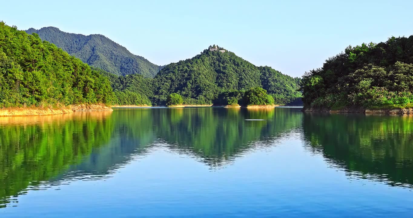 杭州千岛湖山水自然风光在夏天视频素材