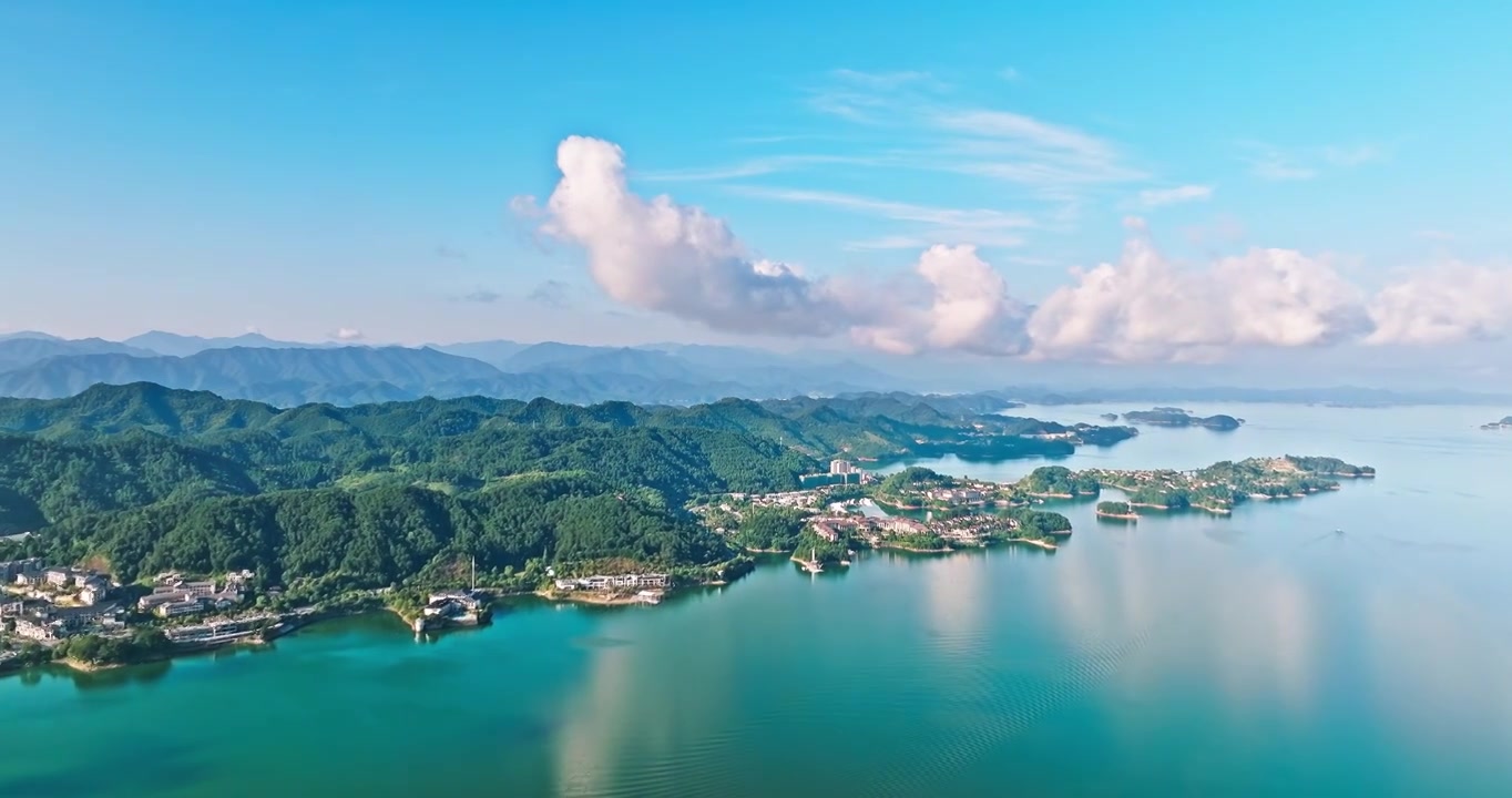 杭州千岛湖自然风光航拍视频素材